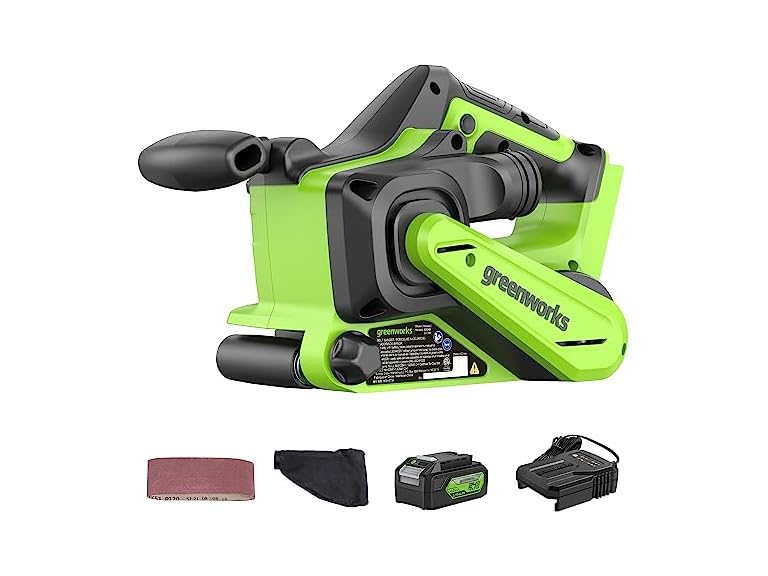 Greenworks BEG401 24V brushless 3 x 18-inch cordless belt sander kit