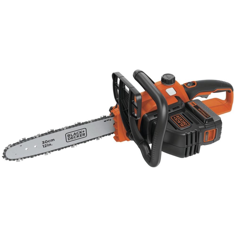 Black+Decker LCS1240 40V 12-inch cordless chainsaw kit