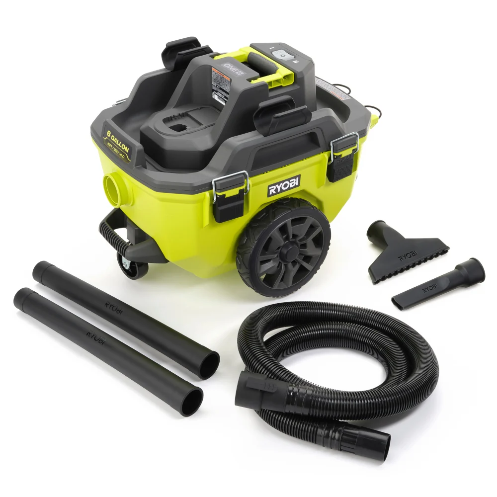 Ryobi PCL735B 6-gallon ONE+ wet/dry vacuum with hose and accessories