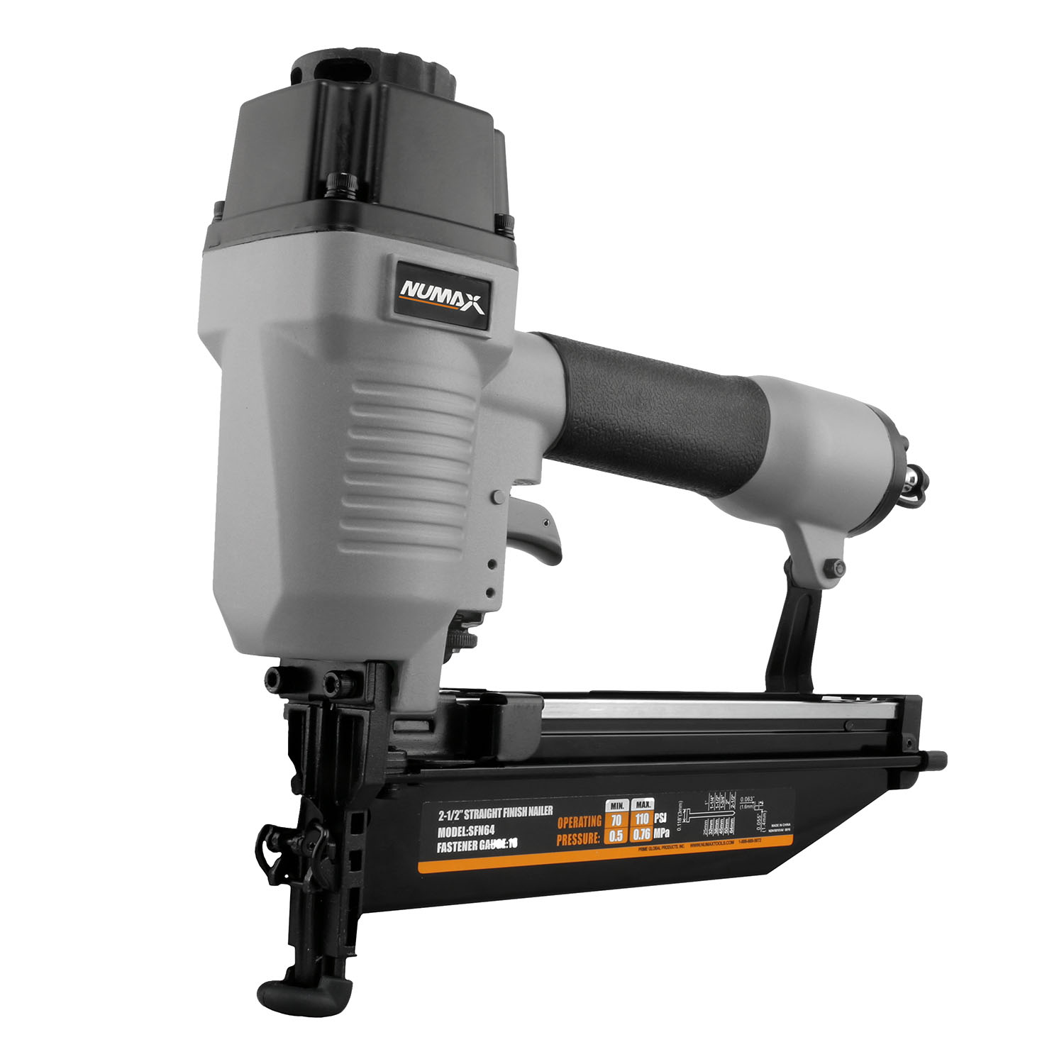 NuMax SFN64 16-gauge straight finish nailer