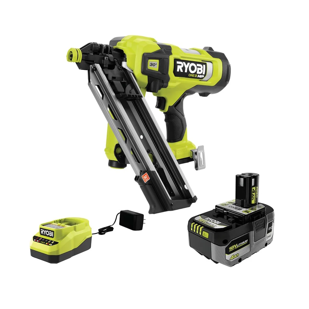 Ryobi PBL350 ONE+ HP 18V cordless framing nailer with battery and charger