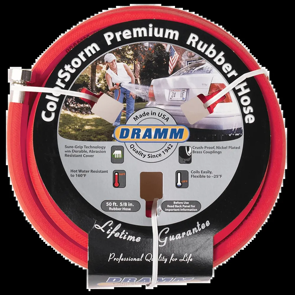 Dramm ColorStorm premium rubber garden hose, 5/8-inch by 50 feet