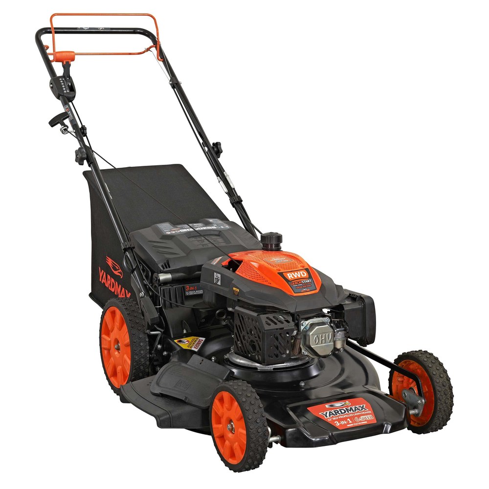 YARDMAX YG2760 22-inch self-propelled gas lawn mower with 201cc engine and 6-speed CVT