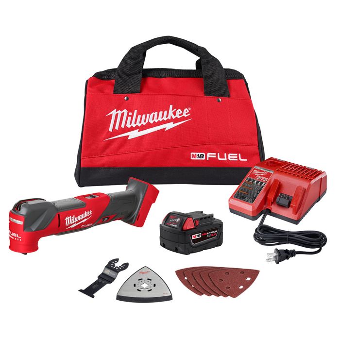 Milwaukee 2836-21 M18 FUEL oscillating multi-tool kit with battery, charger and bag