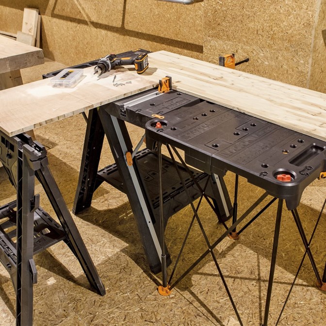 Worx WX066 Sidekick folding work table in use