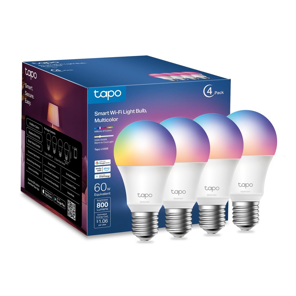 TP-Link Tapo L530E smart Wi-Fi light bulbs, 4-pack