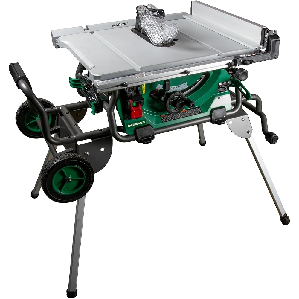 Metabo HPT C10RJS 10-inch table saw with fold-and-roll stand