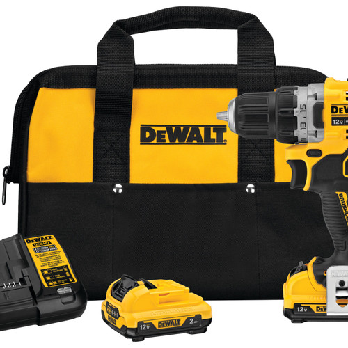 DeWalt DCD701F2 XTREME 12V MAX brushless 3/8-inch drill/driver kit with bag, batteries and charger